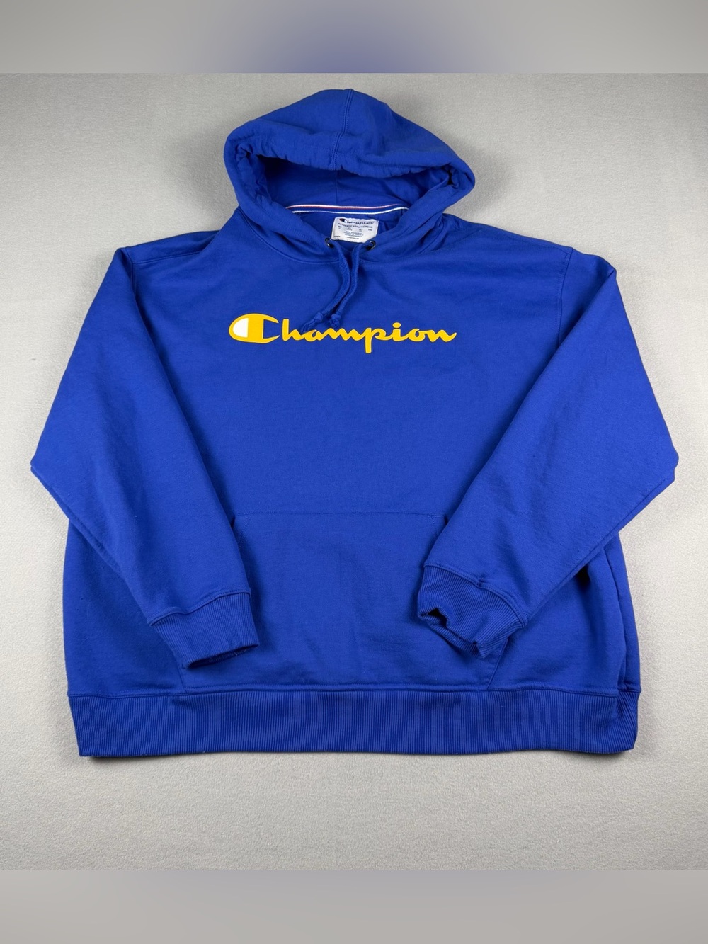 Champion Blue Crewneck Sweatshirt with Yellow Script
